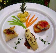 Maya Nut Delights are served at Hacienda Chichen's Gourmet Mayan Restaurant in Chichen Itza, Yucatan, Mexico