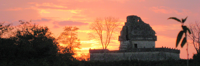 Maya Observatory pyramid at Chichen Itza, Yucatan, photo by Hacienda Chichen Resort