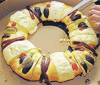 Traditional Mexican Rosca de Reyes Bread