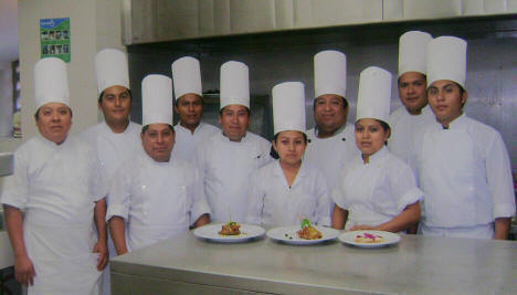 Chef Josue Cime and the  Maya Chefs team working at Hacienda Chichen